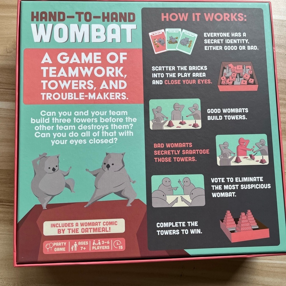 *Free w 3+ bundle * Hand-to-Hand Wombat Game Building game - Picture 2 of 2